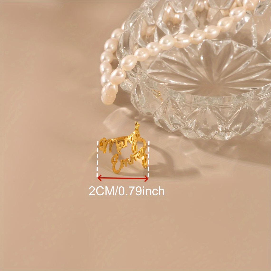 Personalized Double Name Couple Wedding Rings